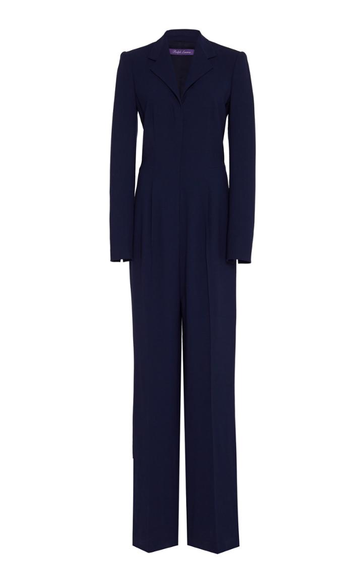 Ralph Lauren Carney Wool Crepe Wide-leg Jumpsuit