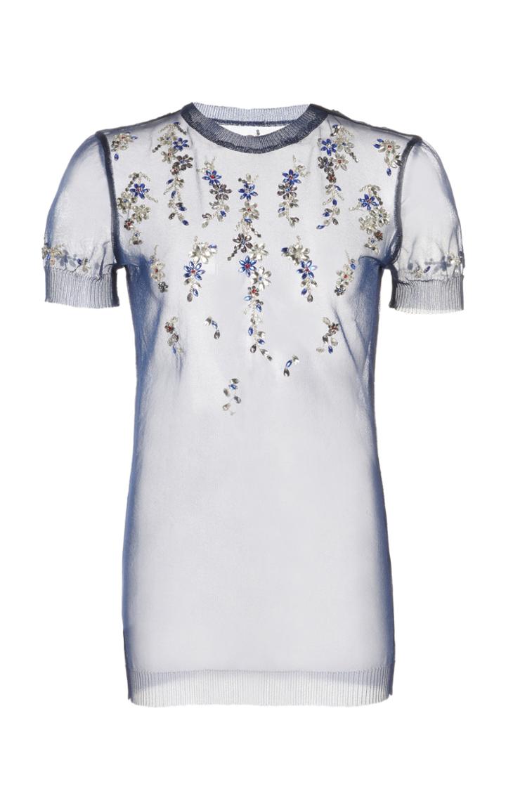 Moda Operandi Paco Rabanne Crystal-embellished Sheer-knit Top