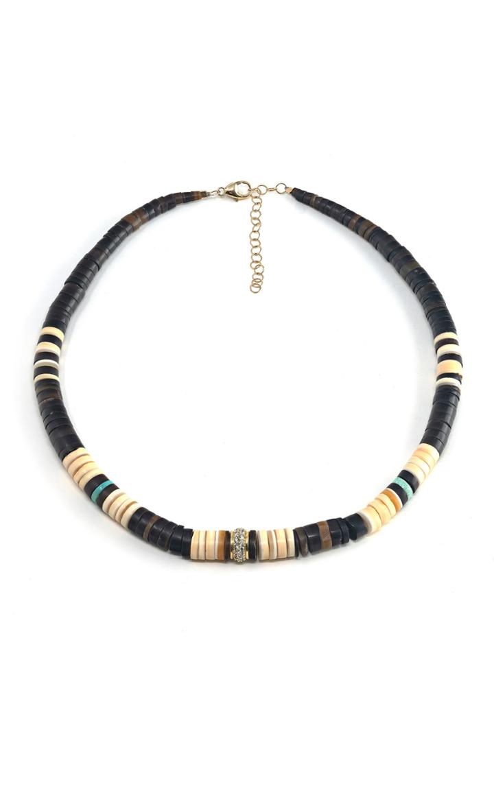 Moda Operandi Jenna Blake 18k Gold And Diamond Heishi Bead Necklace
