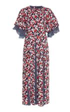 Gl Hrgel Floral-print Crepe Midi Dress Size: S