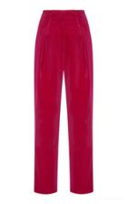 Costarellos Front Pleated Velvet Trouser