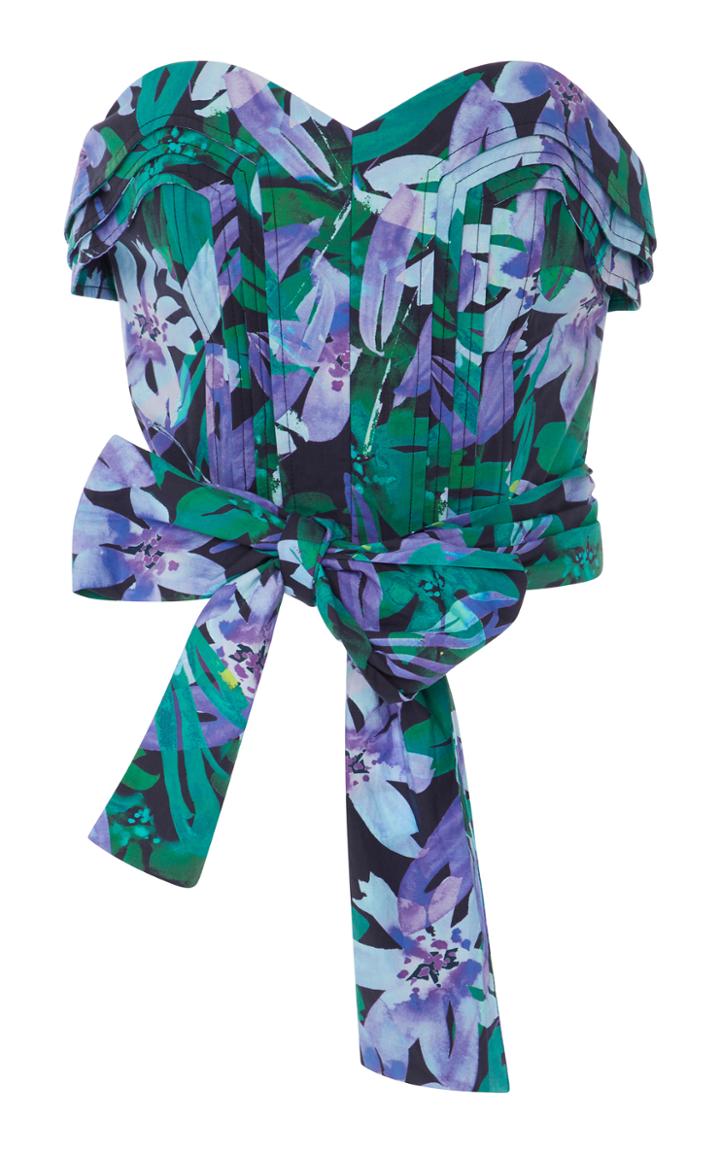 Marissa Webb Ashten Print Strapless Corset Top