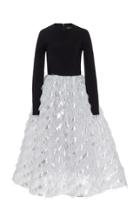 Christian Siriano Fringe Tea Length Dress