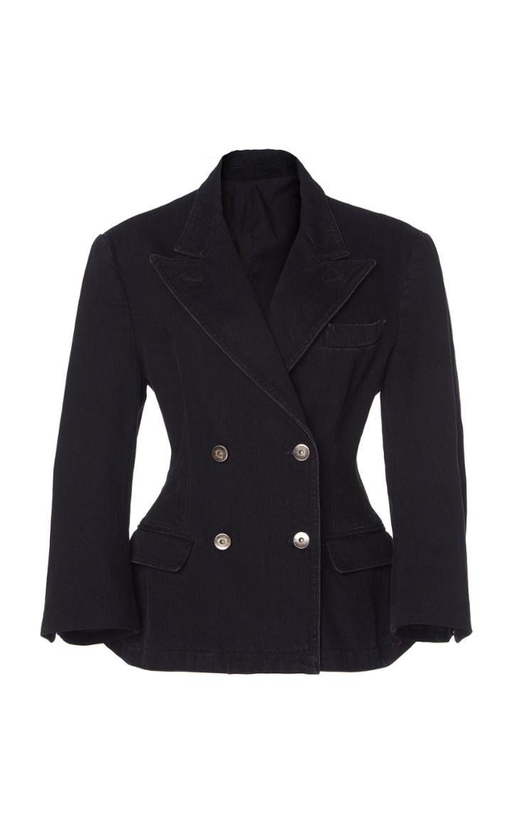 Matthew Adams Dolan Shaped Curved Sleeve Cotton Blazer