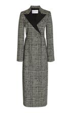 Carolina Herrera Collared Prince Of Wales Checked Silk-wool Coat