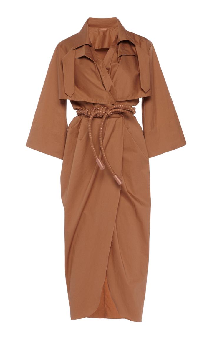 Johanna Ortiz Progressive History Draped Cotton-blend Midi Dress