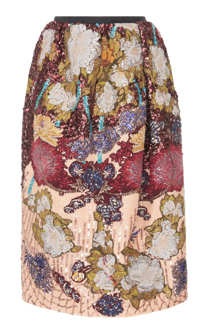 Rochas Pencil Skirt Full Embroidered