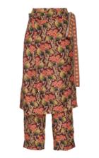 Oscar De La Renta Skirt Overlay Floral Printed Trousers