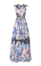 Costarellos Illusion Yoke Fit And Flare Gown