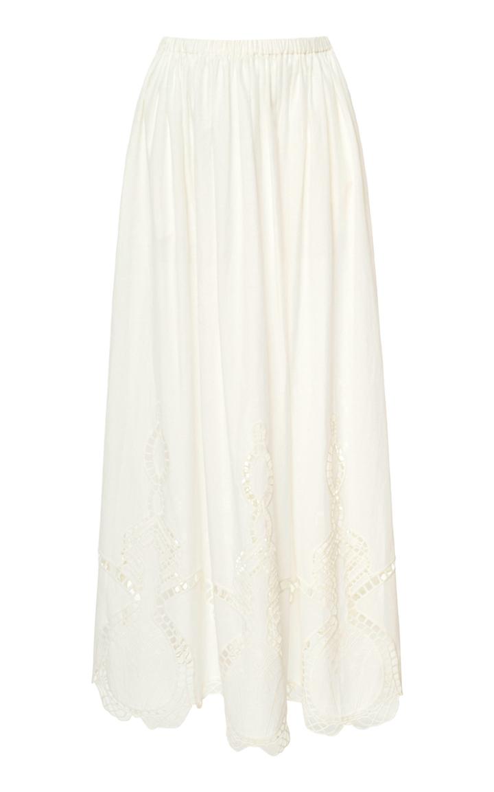 Moda Operandi Rhode Owen Eyelet Cotton Maxi Skirt Size: Xs