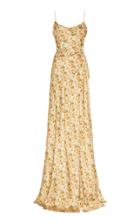 Markarian Dashwood Floral-print Silk-satin Gown