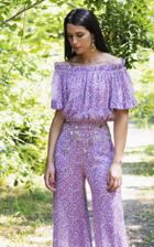 Moda Operandi Luisa Beccaria Printed Off-the-shoulder Jumpsuit