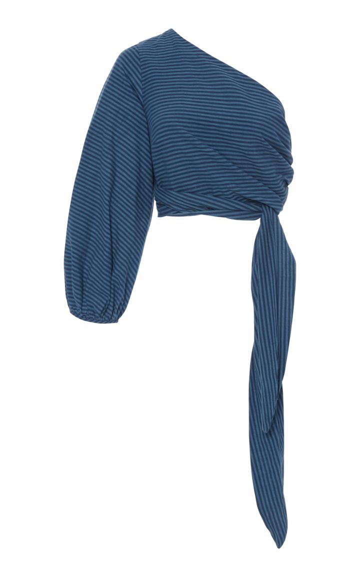 Mara Hoffman Stella Stripe One Shoulder Crop Top