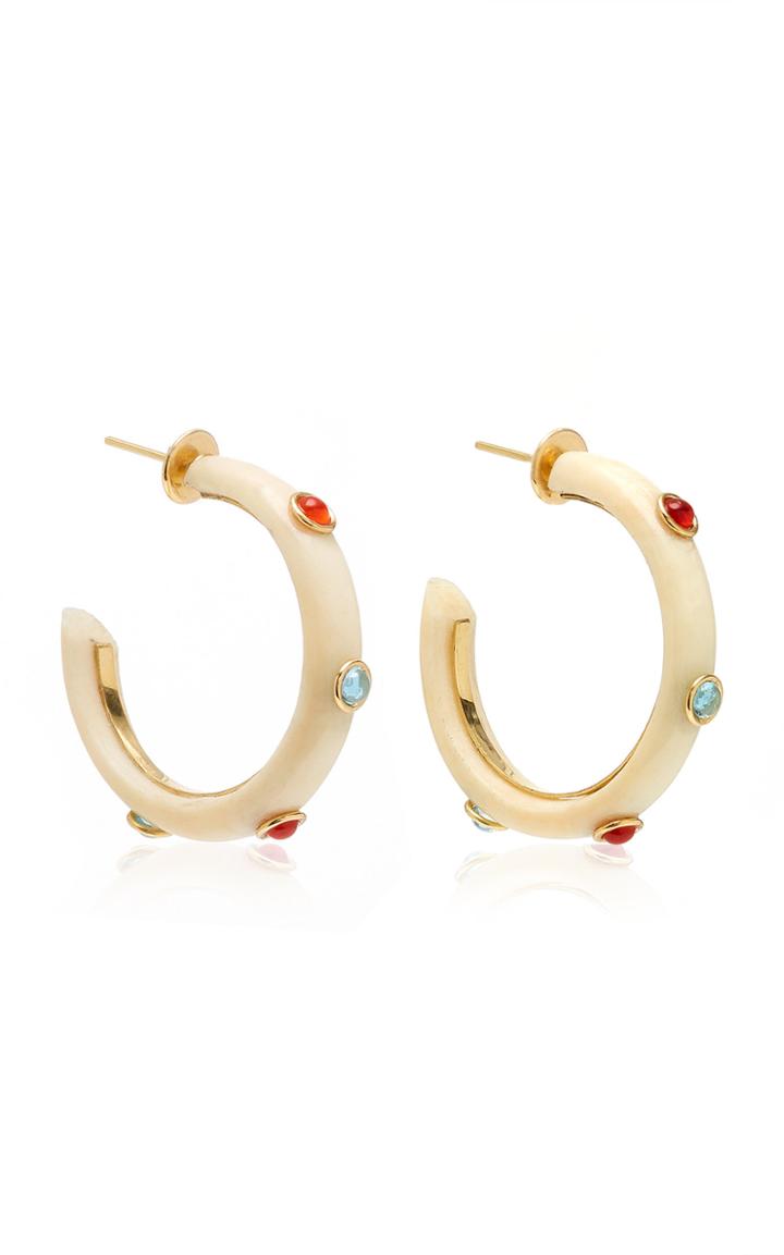 Eduarda Brunelli Blue Topaz And Agate Savannah Hoops