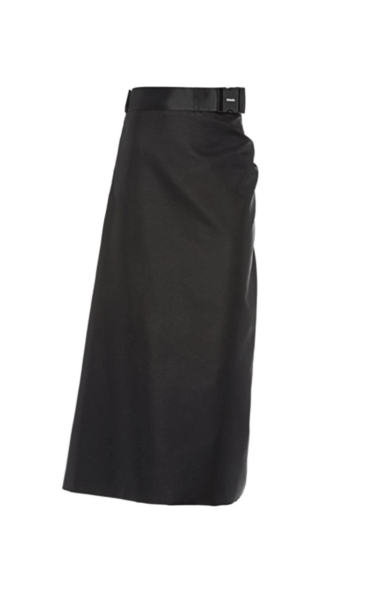 Moda Operandi Prada Gabardine Belted Midi Skirt