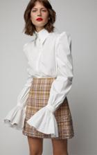 Carolina Herrera Embroidered Cotton Mini Skirt