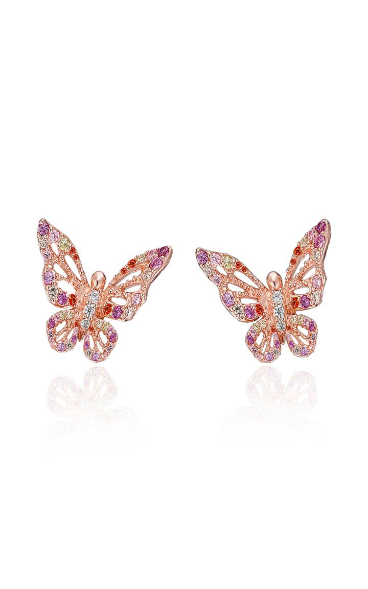 Anabela Chan Butterfly 18k Rose Gold Multi-stone Stud Earrings