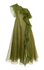 Moda Operandi Valentino Ruffled Silk Midi Dress