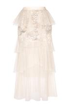 Elie Saab Tiered Tulle And Lace Skirt