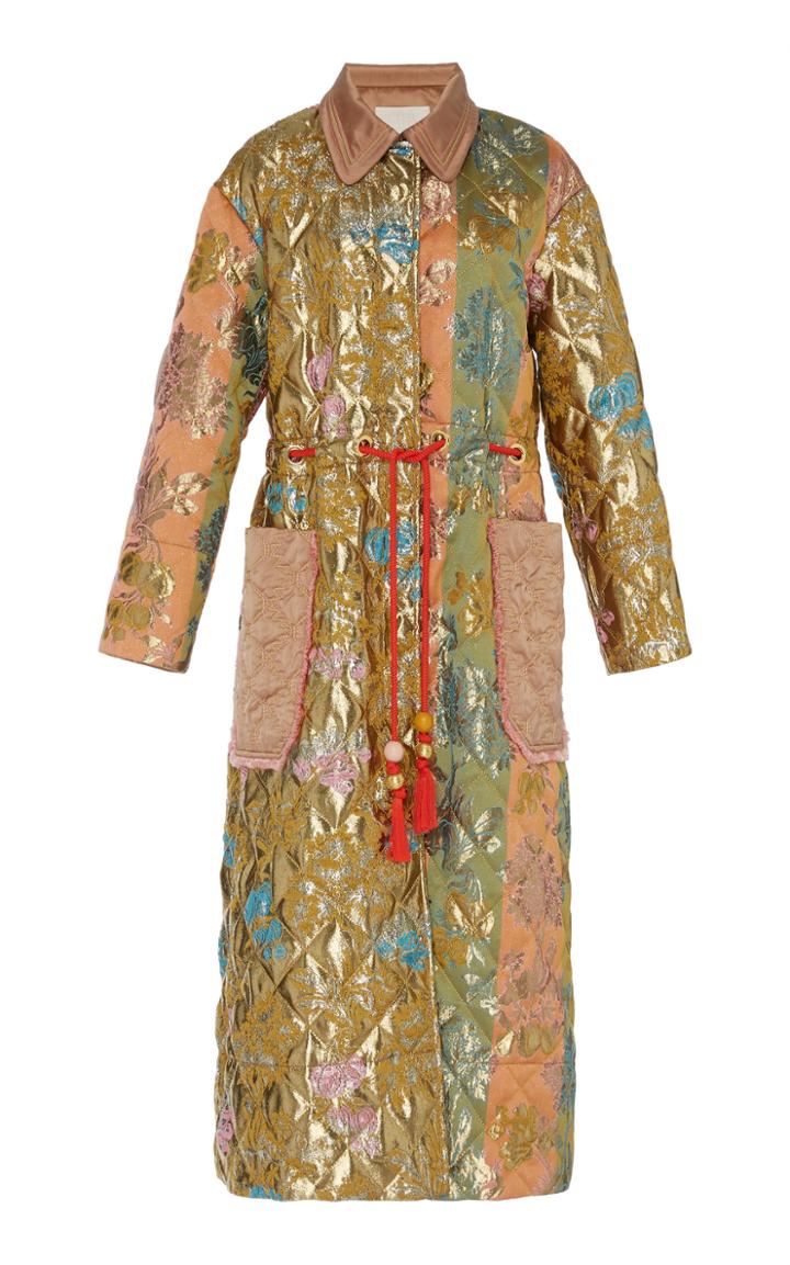 Peter Pilotto Metallic Jacquard Quilted Coat
