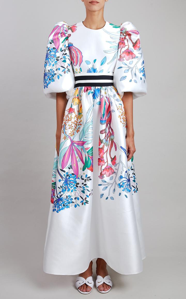 Moda Operandi Elie Saab Printed Mikado Midi Dress