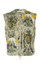 Cdric Charlier Zip-up Printed Twill Top