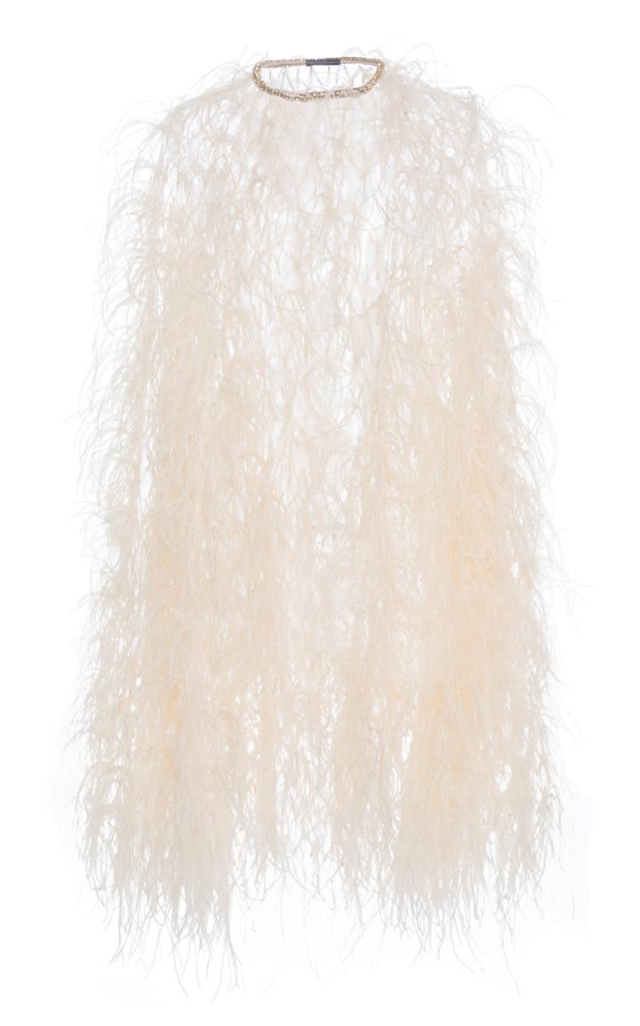 Monique Lhuillier Feather Cape