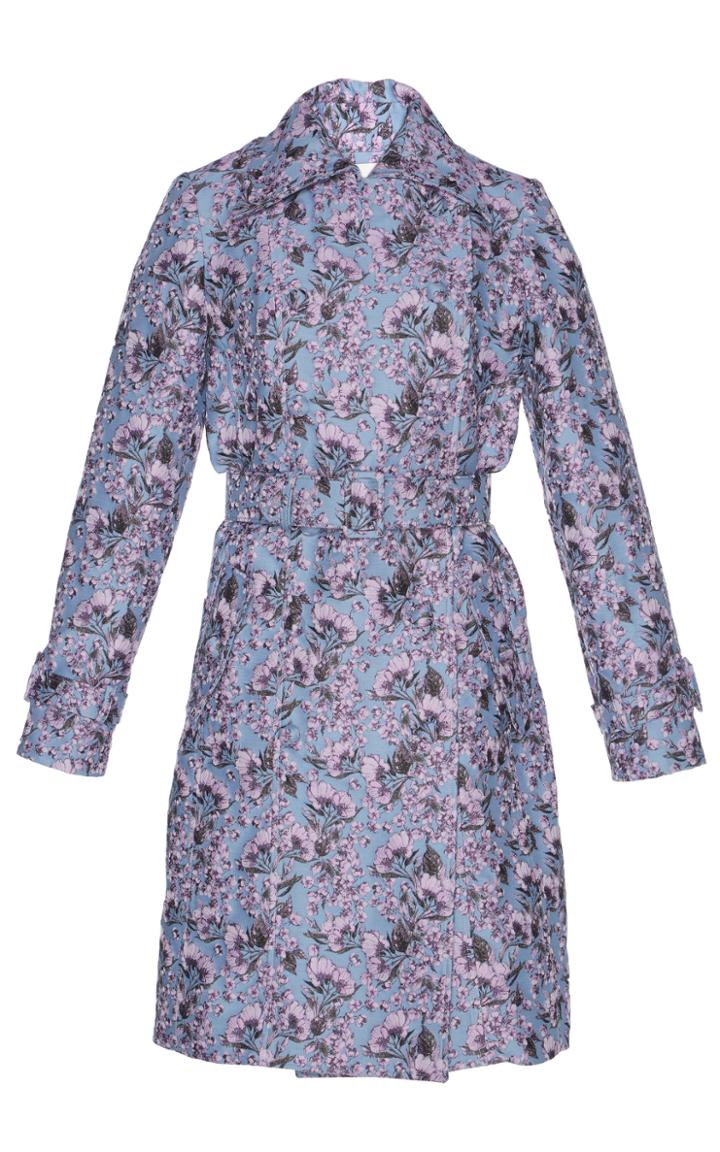 Giuseppe Di Morabito Wool Floral Jacquard Trench Coat