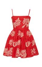 Moda Operandi Agua By Agua Bendita Lima Coralina Embroidered Mini Dress Size: Xs