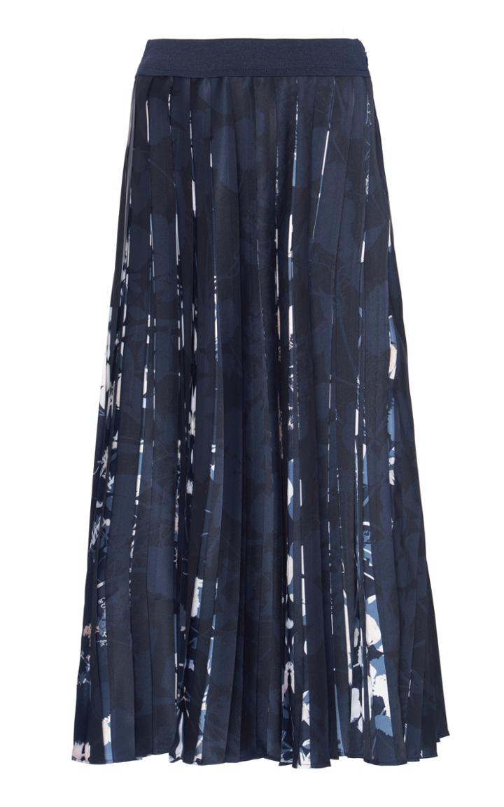 Moda Operandi Agnona Floral Printed Twill Skirt