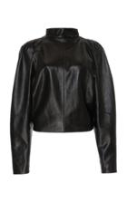 Isabel Marant Caby Leather Mock Neck Blouse