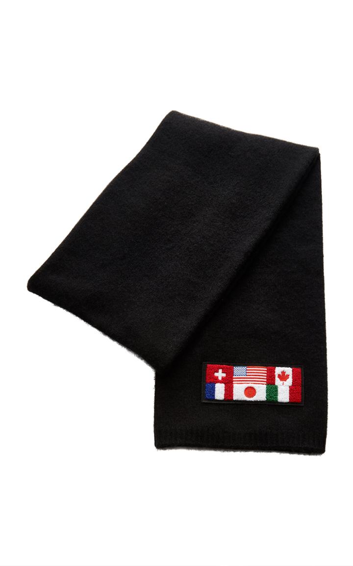 The Elder Statesman Heavy Cashmere Chenille Patch Scarf