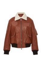 Victoria Victoria Beckham Patch-detailed Leather Bomber Jacket
