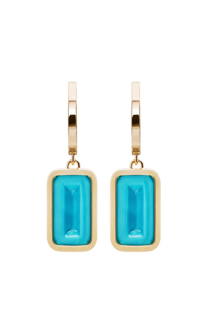 Alina Abegg Pfefferminz Turquoise 14k Yellow Gold Hoop Earrings