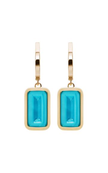 Alina Abegg Pfefferminz Turquoise 14k Yellow Gold Hoop Earrings