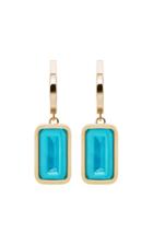 Alina Abegg Pfefferminz Turquoise 14k Yellow Gold Hoop Earrings