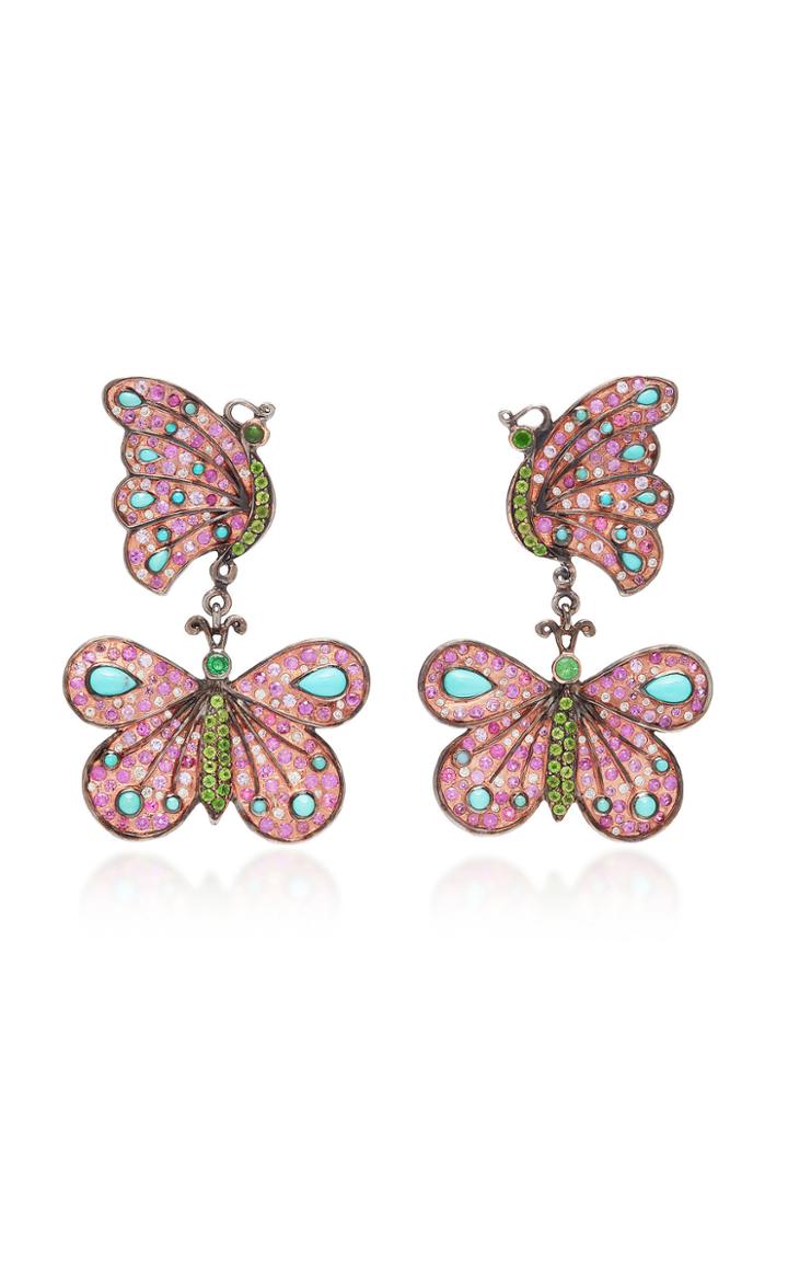 Sylvie Corbelin One-of-a-kind Medium Sapphire Butterfly Earrings