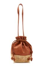 Ulla Johnson Carlita Mini Raffia-paneled Leather Basket Bag