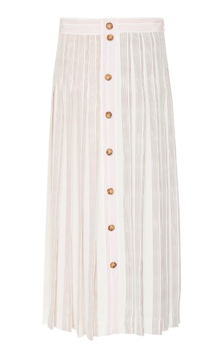 Victoria Beckham Button Front Pleat Skirt