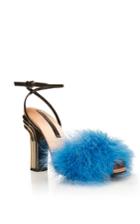 Marco De Vincenzo Turquoise Feather Top Sandal