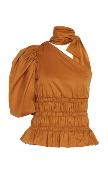 Moda Operandi Johanna Ortiz Ritmo Loco Bow-detailed Cotton-blend Top Size: 2