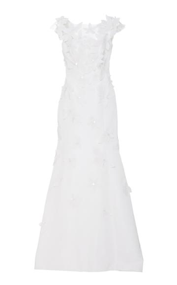Carolina Herrera Bridal Gretchen Floral-appliqued Tulle And Silk-faille Gown