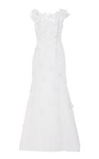 Carolina Herrera Bridal Gretchen Floral-appliqued Tulle And Silk-faille Gown