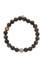 Sydney Evan 8mm Hypersthene And Brown Diamond Bracelet