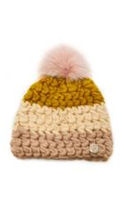 Mischa Lampert Exclusive Fur-topped Colorblock Wool Beanie