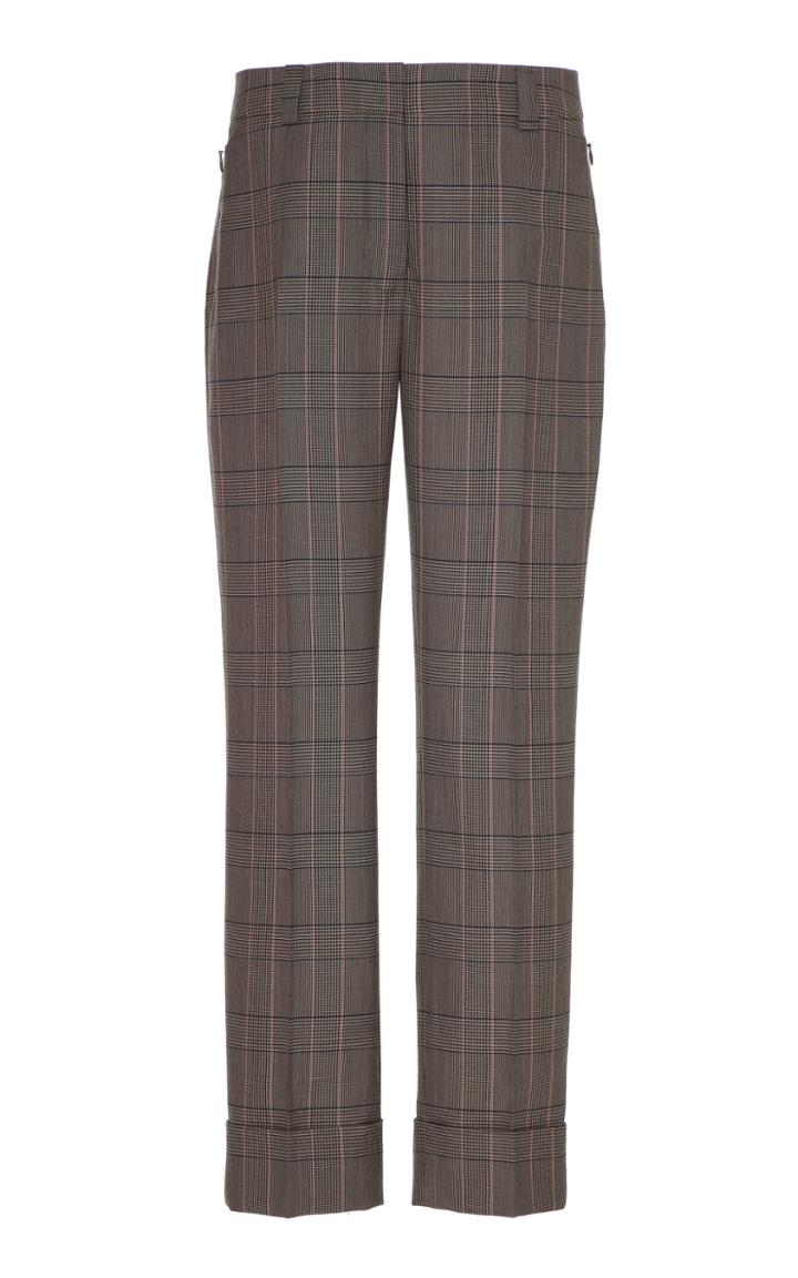 Akris Plaid Wool High-waist Cropped Pants