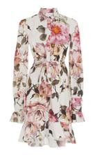 Marchesa Printed High Low Mini Dress