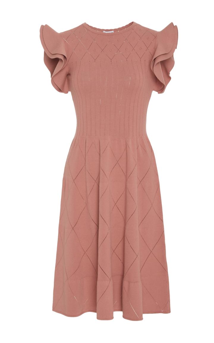 Tomas Maier Ruffle Sleeve Knit Dress
