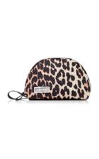 Ganni Mini Leopard-print Shell Pouch