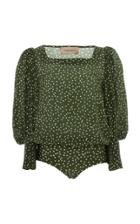 Adriana Degreas Polka Dot Silk Body Suit